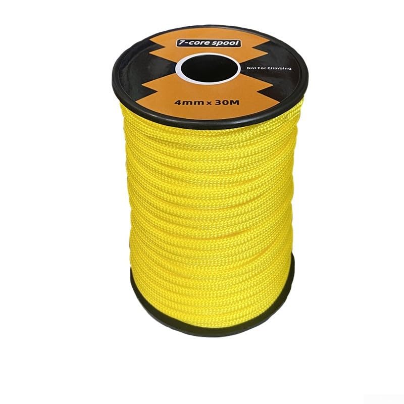 Outdoor Guy Lines Tent Cords 7-Core 30m 4mm Rope Spool for Camping Outdoor Survival Tangle-Free Guy Lines Tarp Setups Nylon Polyester Multiple Color Strong Utility Cord DIY Projects(D)