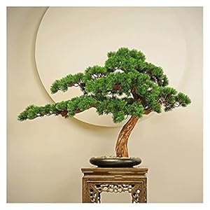 Artificial Trees Artificial Bonsai Pine Tree, 21 Inch Faux Potted Plant， Fake Tree Pot Ornaments Cedar Bonsai Plant for…