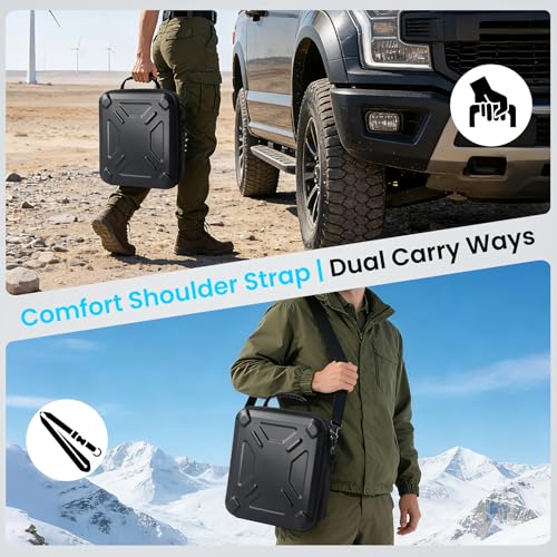 Image of Datop Starlink Mini Case,Ultra-Light Portable Storage Waterproof,Shockproof EVA for Starlink Case,Dual Carry Options for Starlink Mini Accessories,Portable for Outdoor Travel,Camping and RVing,Black