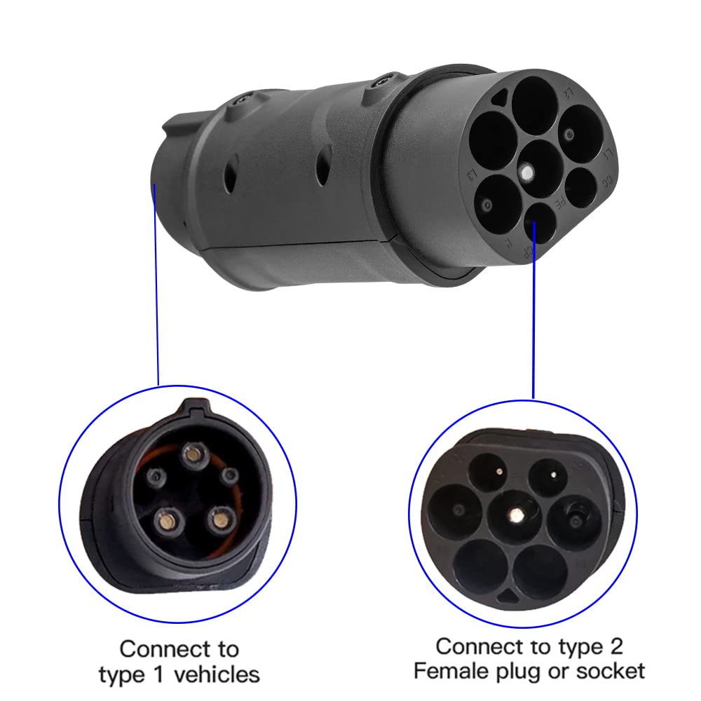 J1772 wtyczka adaptera EV 32A pojazd elektryczny złącze ładowarki EV typ 2 do typu 1 adapter do ładowania pojazdu elektrycznego