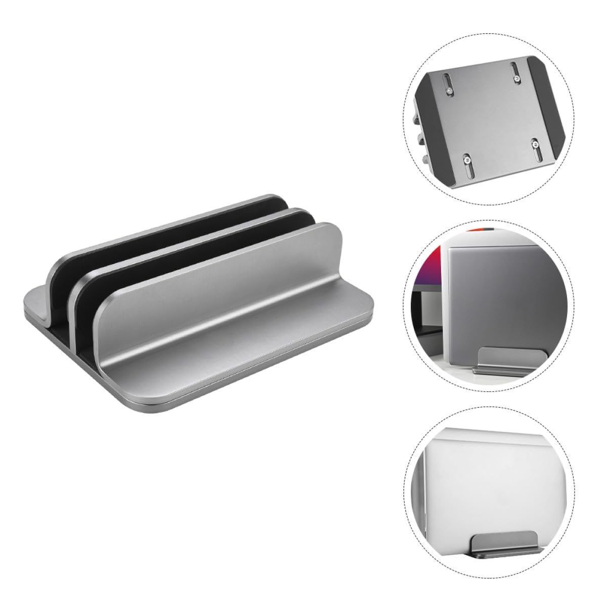 CALLARON Supporto Verticale per Laptop in Lega di Alluminio, Base per Tablet da Scrivania, Supporto Doppio Slot Leggero e Resistente per Computer Portatile, Stabile e Portatile per Uso