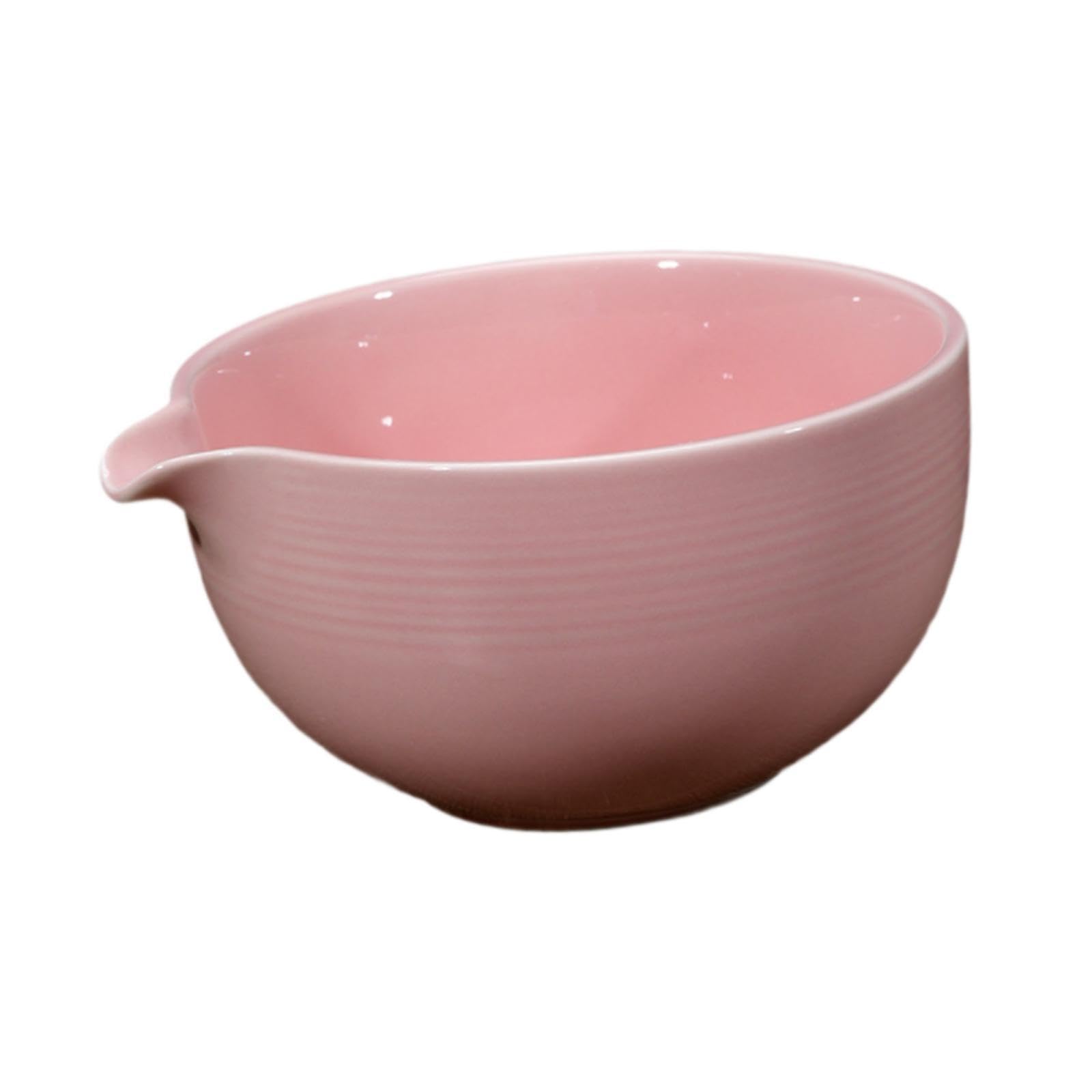 Ceramic Matcha Bowl Salad Porridge Bowl Tea Ceremony 560ml Matcha Accessory Porcelain Tea Bowl Handmade for Family Tea Lovers, Pink