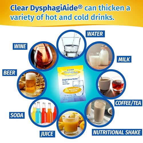 Image of Clear DysphagiAide Thickener, Level 3 Single Serve Packets, 100 Count | IDDSI Level 3 Moderately Thick