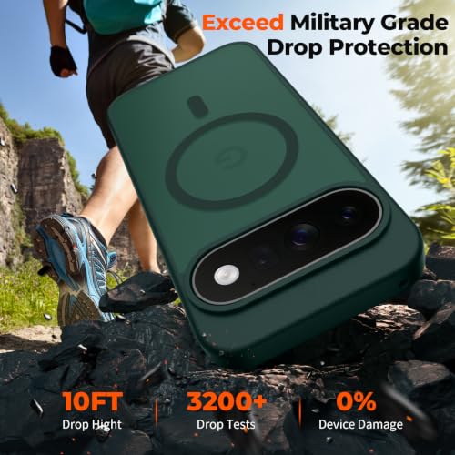 Image of SUPFINE Magnetic for Google Pixel 11 Pro XL Case - Forest Green | With Screen Protector,Translucent Matte,Built-in Magnets,Military Grade Drop Protection,Shockproof Phone Cover