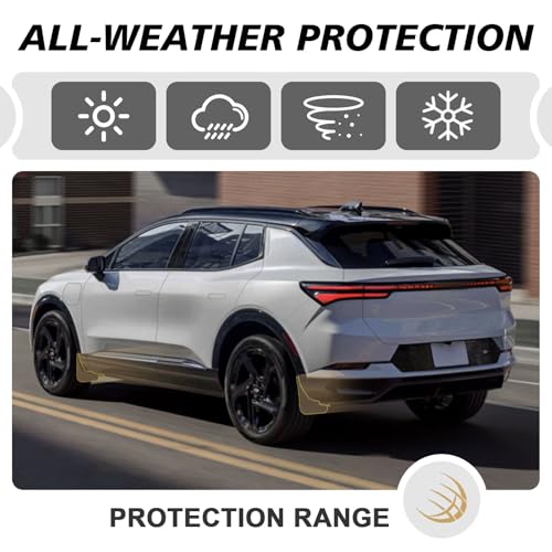 Image of BestEvMod Mud Flaps Splash Guards Compatible with Chevrolet Equinox EV 2026 2025 2024 Accessories Splash Fender Winter Vehicle Sediment Dirt Protection Set of 4 No Need to Drill Holes (EV Only)