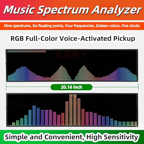 Analizador de espectro musical para estudio de audio con pantalla de ritmo RGB 4