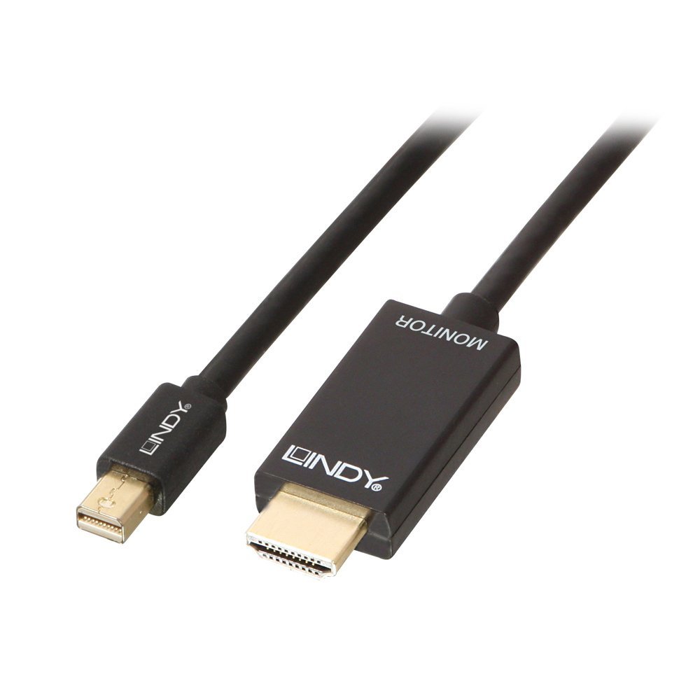 LINDY 36926 1m Passive Mini DisplayPort to HDMI 4K Adapter Cable - Black