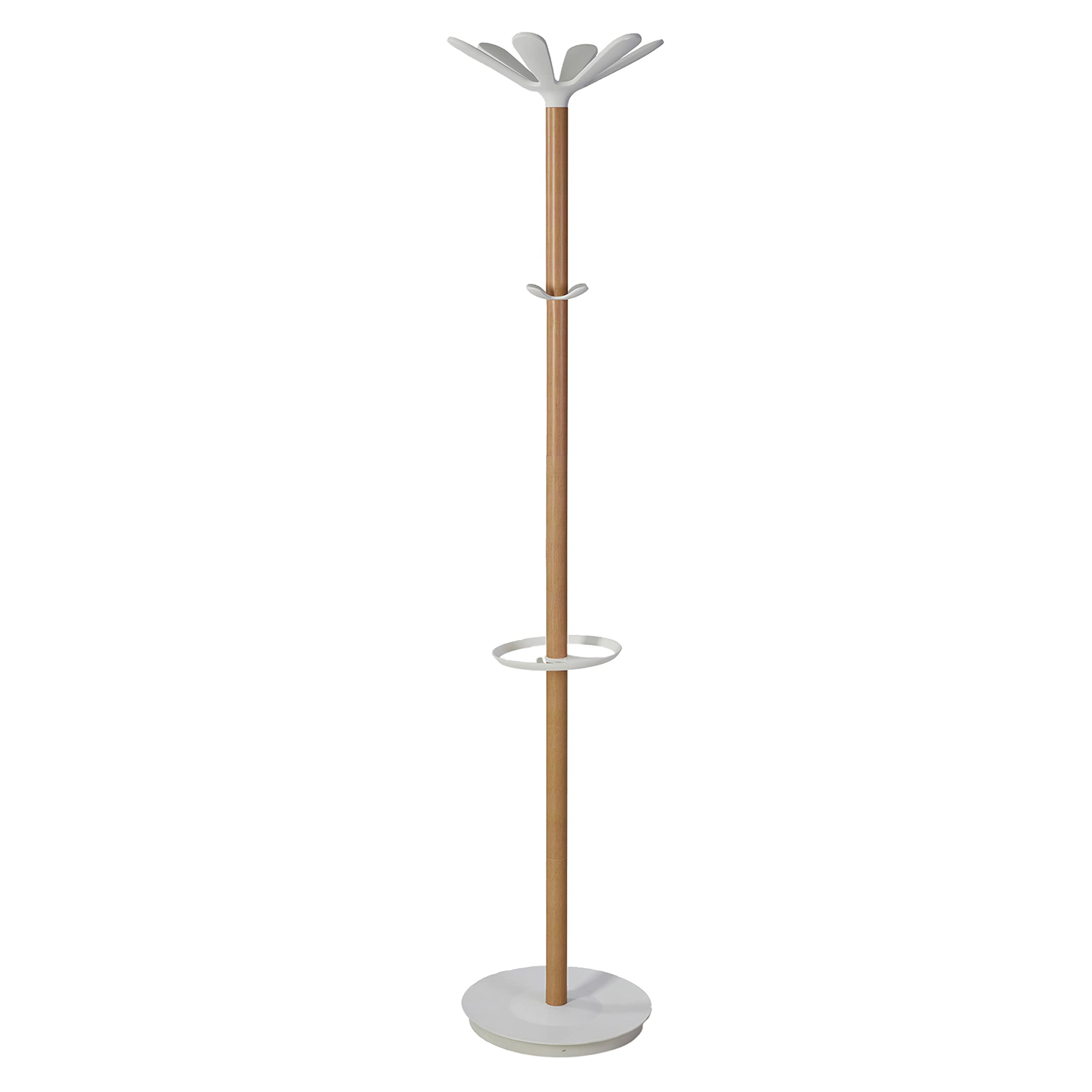 White Wooden Coat Stand : Beech