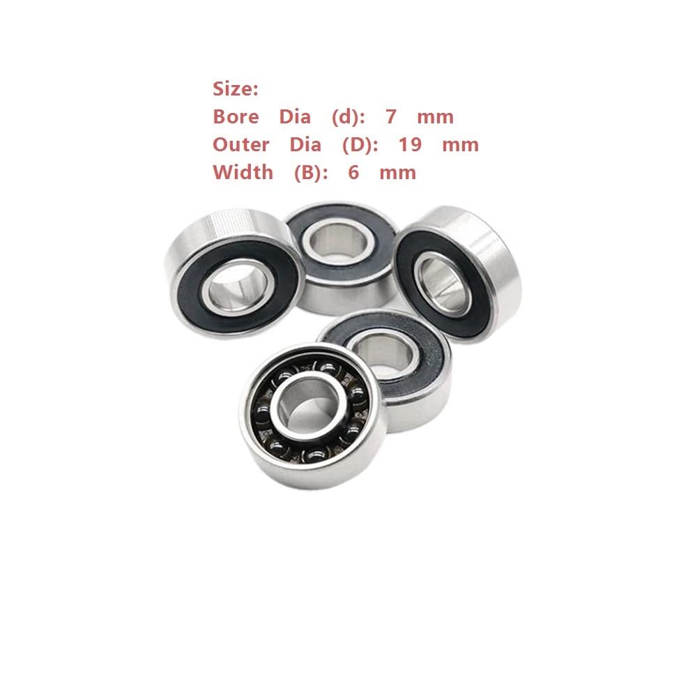 2 szt. Hybrydowe ceramiczne łożyska kulkowe ABEC-7 ze stali nierdzewnej S607 2RS,