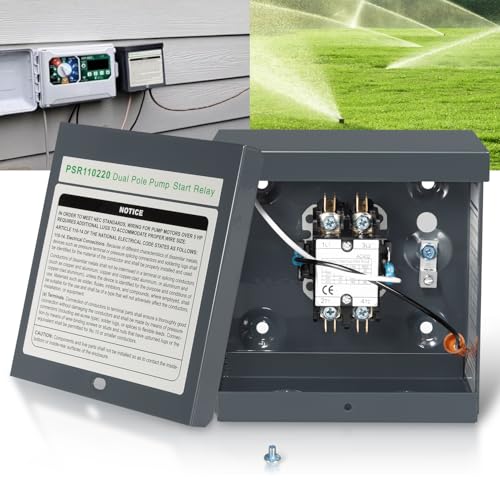 Universal PSR Pump Start 40 AMP Relay Compatible with 24 VAC Timed Lawn Controllers Compatible with 110 or 220 VAC 3/4 Hp Thru 5 Hp* Single Phase Pumps Replace for Rainbird PSR Pump Start PSR110220