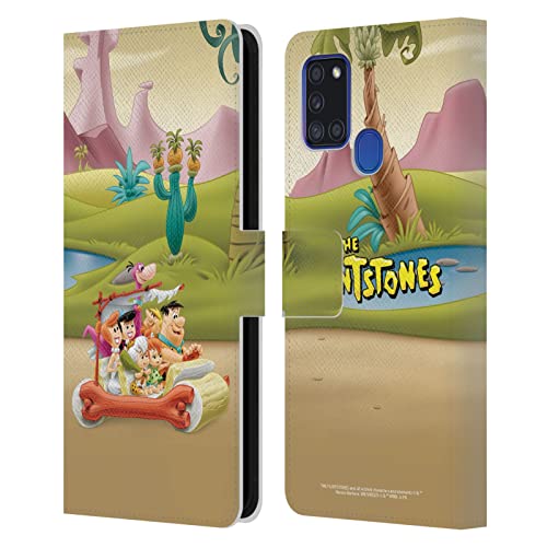 Étui portefeuille cuir Samsung Galaxy A21s 2020 The Flintstones
