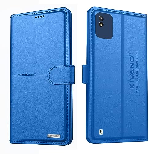Image of KIVANO Compatible with Realme Narzo 50i Flip Cover | Leather Finish | Inside Pockets & Inbuilt Stand | Shockproof Wallet Style Magnetic Closure Back Cover Case