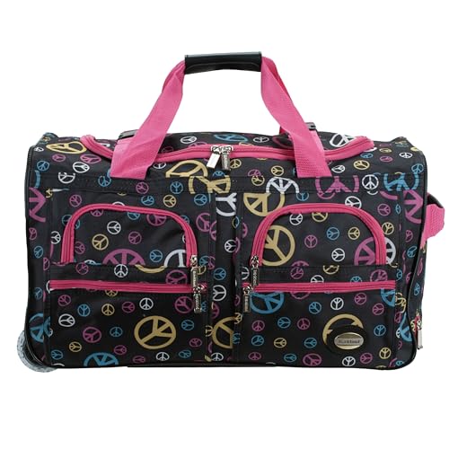 Image of Rockland Rolling Duffel Bag, Black, 22 inch