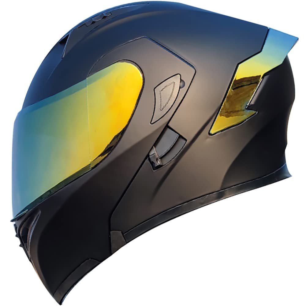 Letetexi Motorcycle Bluetooth Slot Modular Helmets,Full Face Flip Up Dual Visors Modular Helmets,DOT ECE Approved Helmet,Men and Women Motorbike Helmets