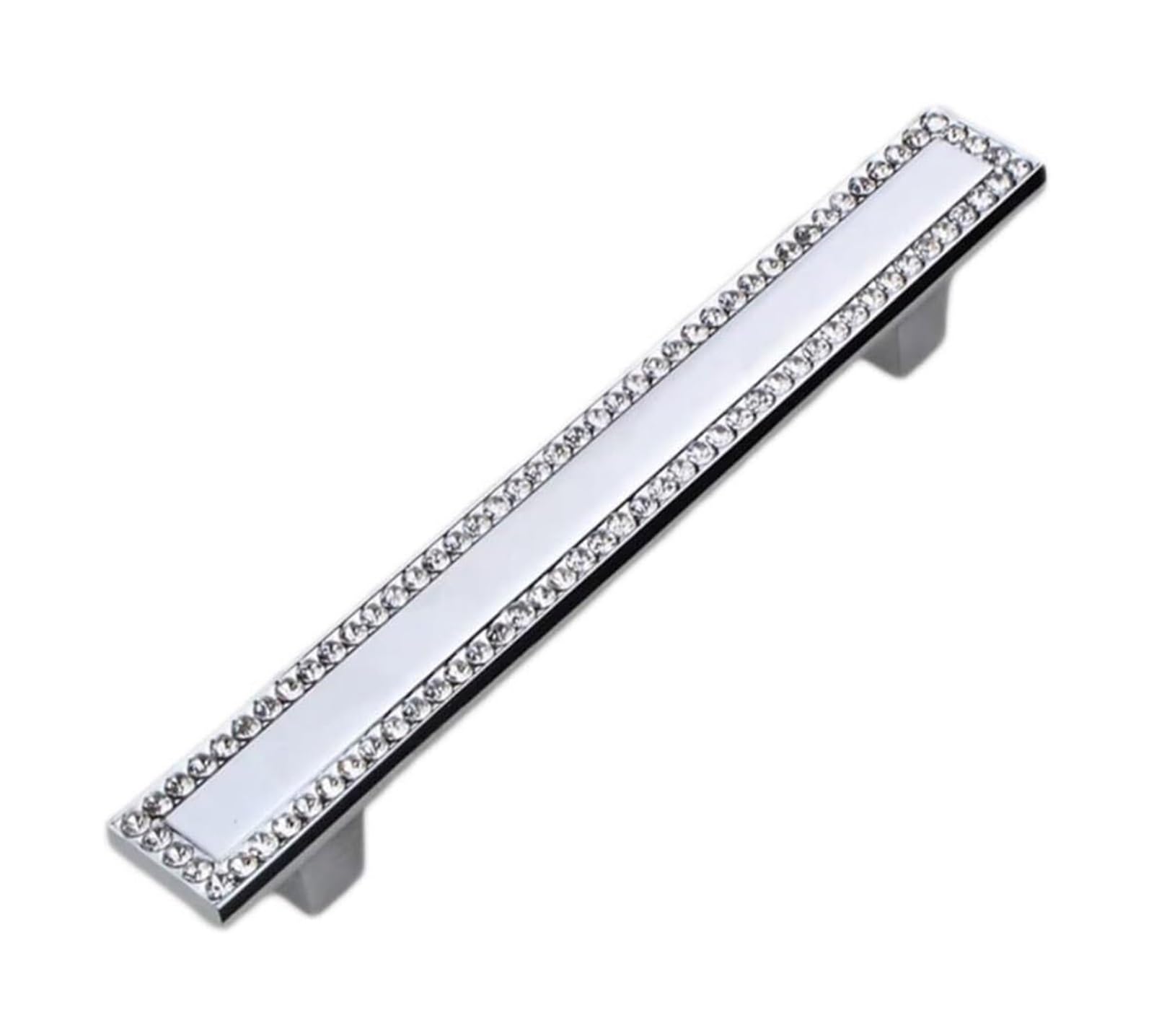 Opeximatun Drawer Knobs, Crystal Glass Square Cabinet Knobs and Handles Chrome Gold(64mm Hole Centers)