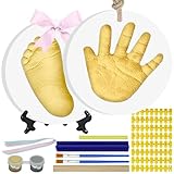 kimitimi Baby Hand & Footprint Keepsake Kit - Personalized Handprint Footprint Ornament for Newborn Babies, New Mom Gifts, Baby Shower & Registry, Nursery Picture Frame, Pet Paw Print Ornament