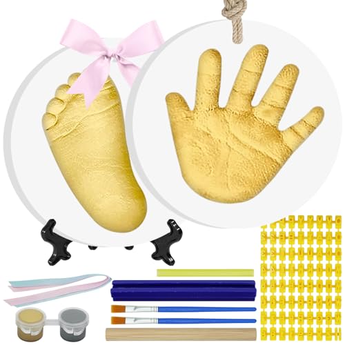kimitimi Baby Hand & Footprint Keepsake Kit - Personalized Handprint Footprint Ornament for Newborn Babies, New Mom Gifts, Baby Shower & Registry, Nursery Picture Frame, Pet Paw Print Ornament