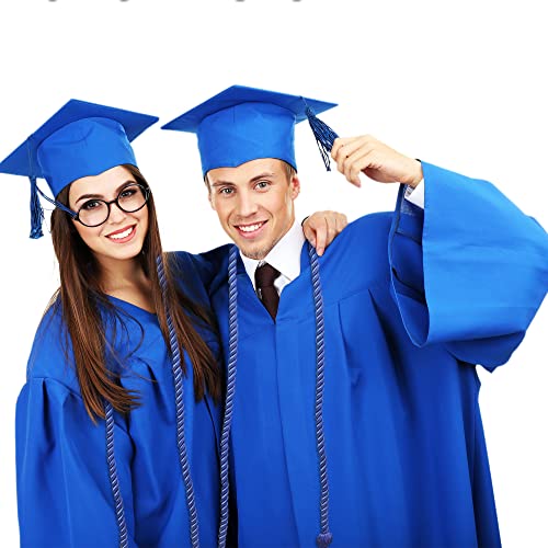 Image of Trounistro 8 Pieces Graduation Cords Yarn Honor Cords with Tassel for College Graduation Students (Dark Blue)