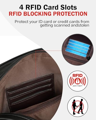 Image of FADEON Crossbody Bags for Women, RFID 4 Card Slots | Vegan Crossbody with Wide Strap, Double-Zipper & Anti-Theft, Fits Kindle & Essentials, Lightweight for Work & Travel