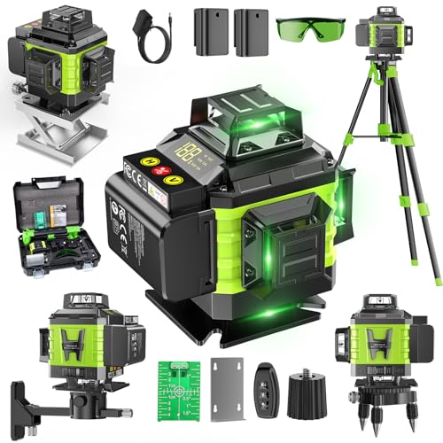 Niveau Laser Chantier Autonivelant 360° x 4, Lazer...