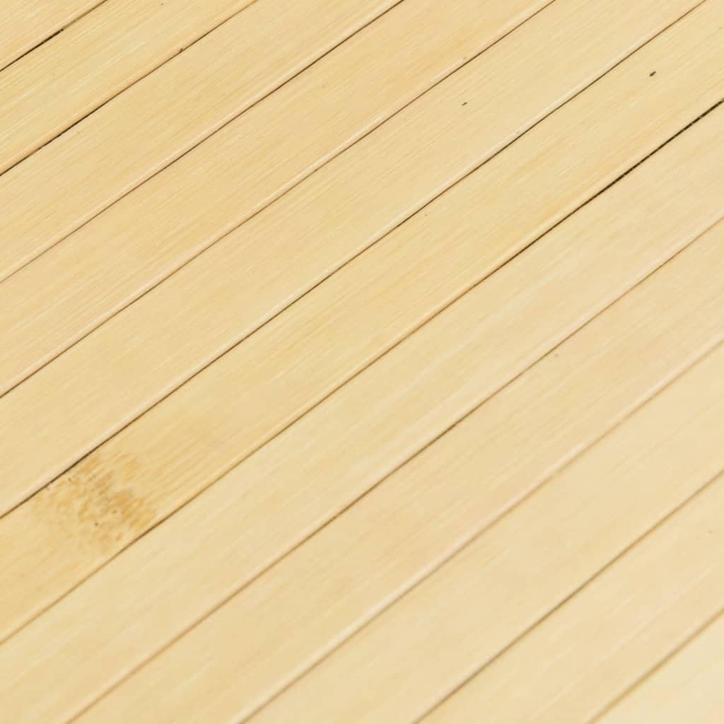 Tapis en bambou - 100 x 100 cm - Carré - En bambou véritable - Antidérapant - Aspect naturel - Revêtement de sol décoratif - Naturel clair