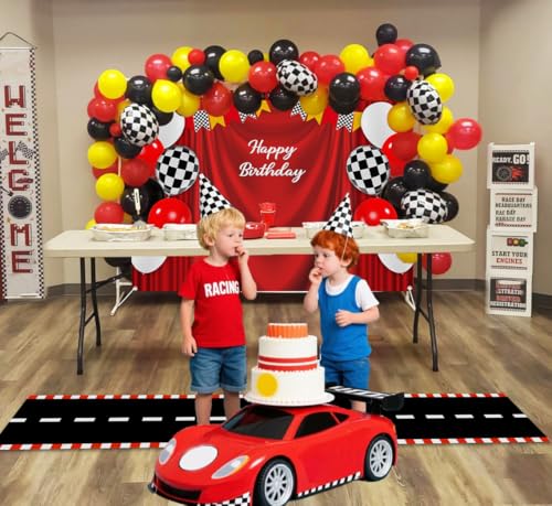 Fondo Fotográfico 5x3 ft Rojo para Fiesta de Cumpleaños miniatura 6