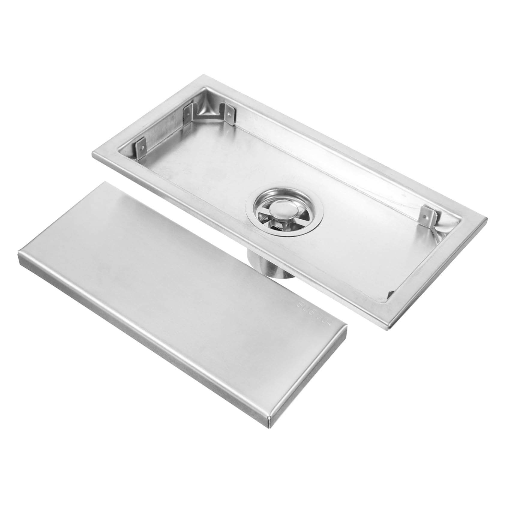 Hemobllo 2pezzi Scarico Doccia Lineare Inossidabile Design Antiodore Facile Installare Rettangolare Per e Docce Rimozione Facile Dei e Drenaggio