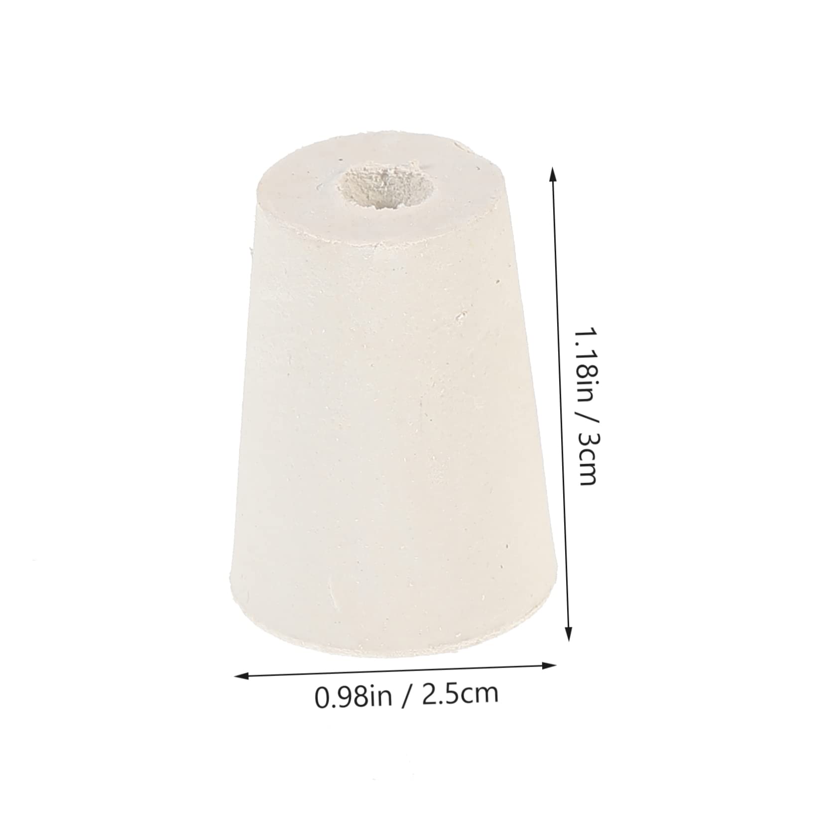 KICHOUSE Single Hole Stoppers Conical Bottle Stopper Set Pcs White Tapered Lab Seal Test Tube Plugs