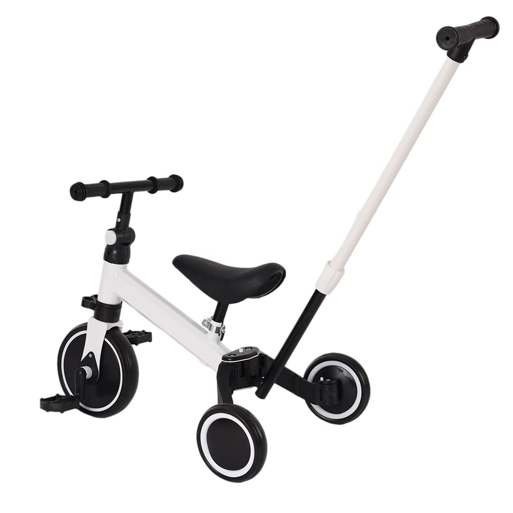 LANTUS Loopfiets voor kinderen vanaf 1 jaar, speelgoed met 3 wielen voor babyfiets van 12 tot 36 maanden, eerste fiets zonder pedalen voor jongens en meisjes als verjaardagscadeau (wit
