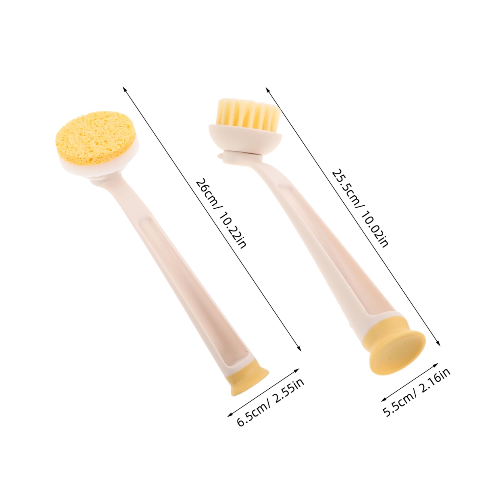 Garneck 1Set Long Handle Non Scratch Dishwashing Scrub Brush with Replacement Heads for Pots and Pans Cleaning for Nonstick Cookware Quick Drying Design