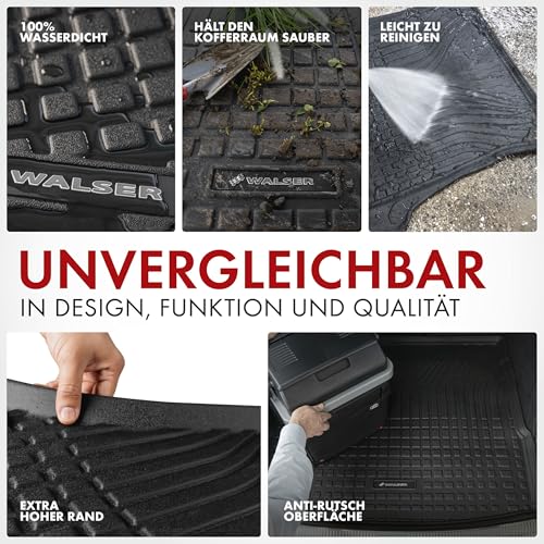 WALSER Premium Kofferraumwanne für Ford Kuga 3 Titanium (DFK) 07/2019-Heute, 100% passgenaue Kofferraum Schutzmatte - Made in EU, robuste Antirutschmatte Auto, Antirutschmatte Kofferraum