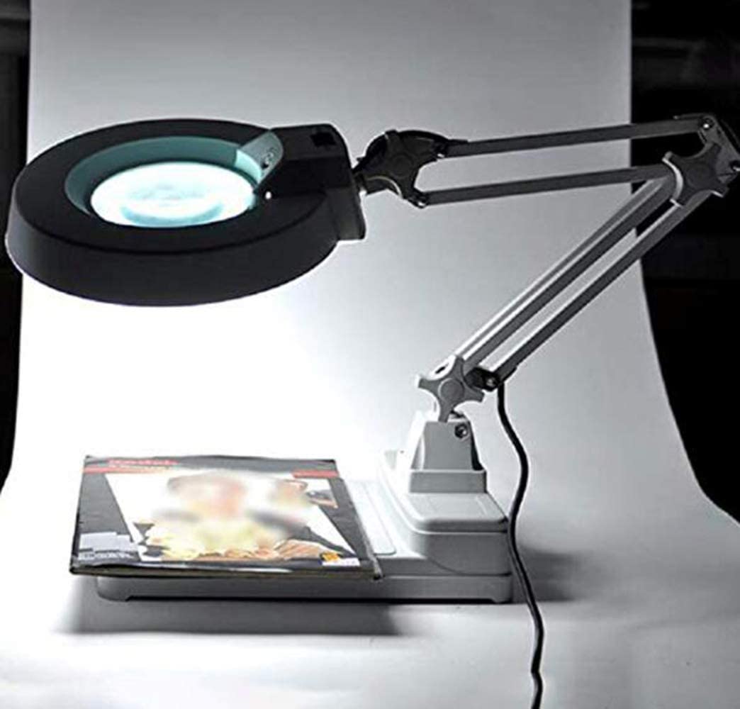 Multifuncional 3X 5X 8X 10X Lupa de Mano con luz LED y Lupa de Escritorio - Diseño Plegable con 30 Luces LED Ajustables - La Mejor Lupa de Manos Libres con Interesting