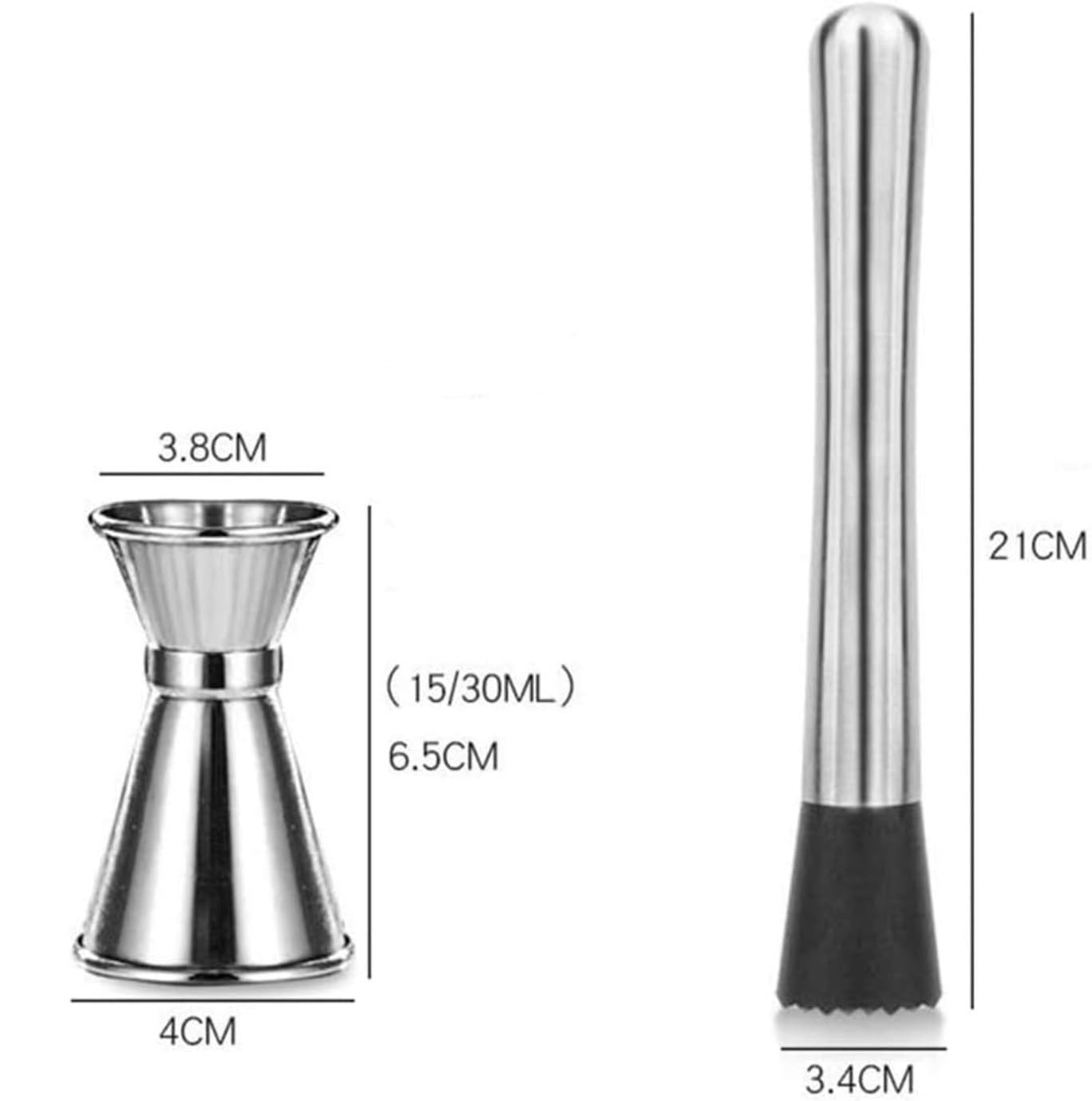Shaker À Cocktail pour Mélanger Boissons Ensemble De Fabrication De Cocktails 400 ML avec Support en Verre Cocktail Shaker Set Bar Tool Set Barman Kit pour Bar Fête(B)