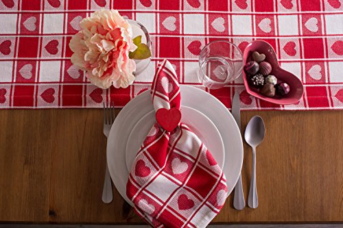 DII Valentinstag Tischdecke Check Collection Tischdecke 60 x 84 cm Karierte Herzen – Ansicht 5