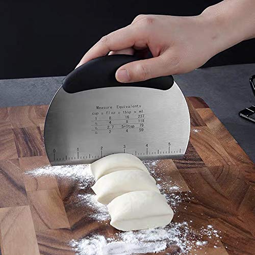 image for XBRN Pizza Dough Cutter Bread Scraper, Stainless Steel Dough Divider K
