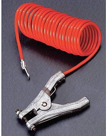 Coiled Grounding Wire, Clamp, 20 ft.