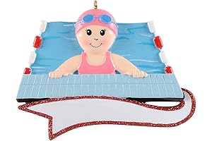 Personalized Swimming Girl Christmas Ornament 2024