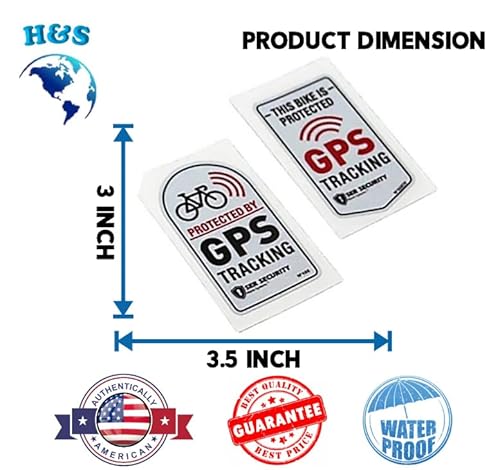 (2Pcs) Warning Gps Tracking Sticker | Tracker Alarm | Car - Bike - Motorcycle Protected Bumper Sticker 3 In X 3.5 In #TOP1