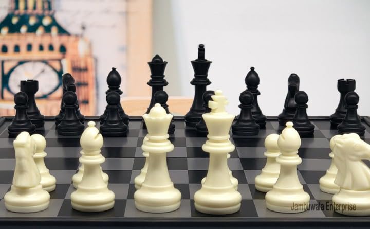 Jambuwala Enterprise® Chess Pieces Magnetic | Complete Set of 32 Chass Piaces Large Size | Tournament Chess Pices Big Size | Chess Pices for Kids,Boys,Girls,Childrens and Adults (Only Chess Pieces)