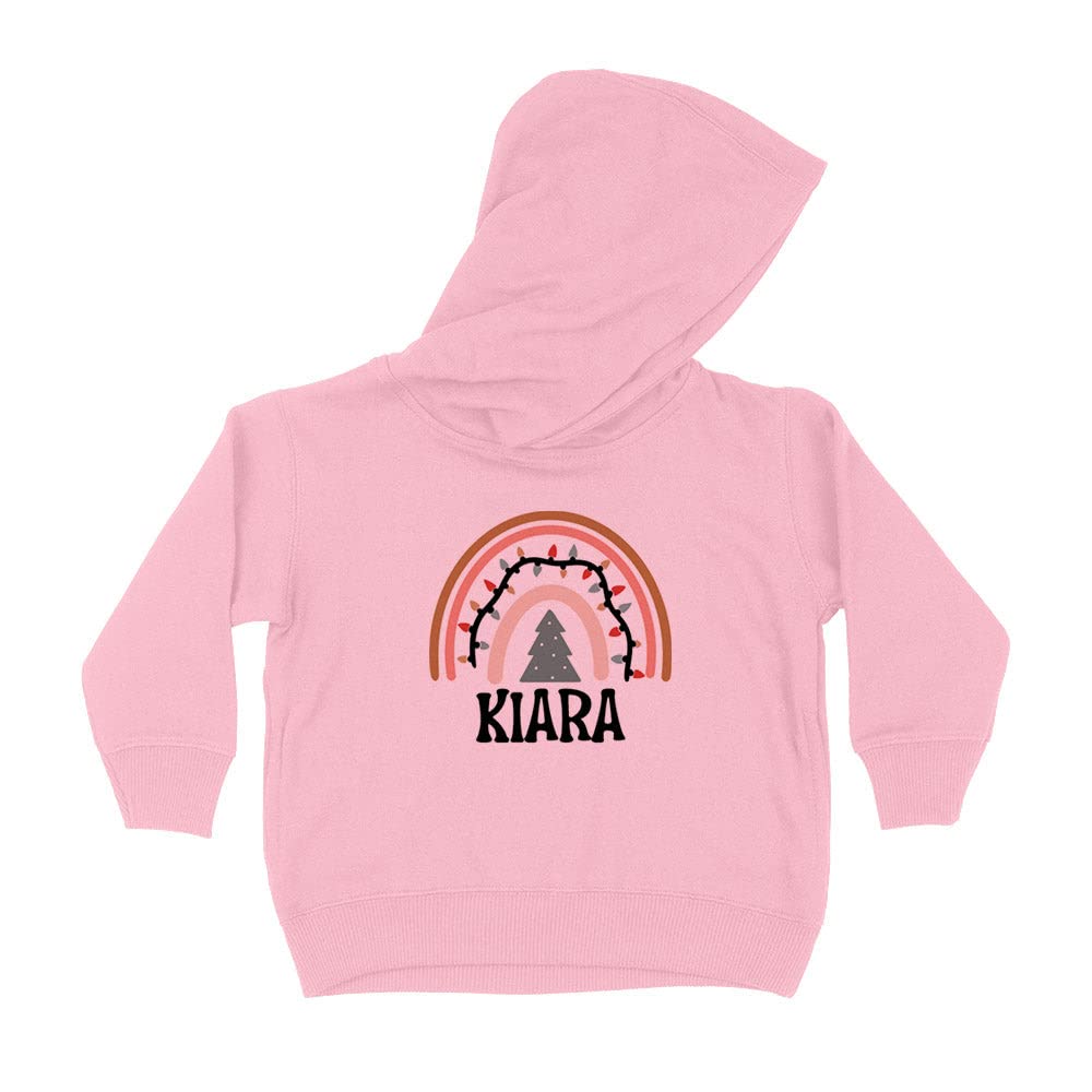 Christmas Rainbow Kiara Kids Hoodie Sweatshirt Toddler 4T Light Pink