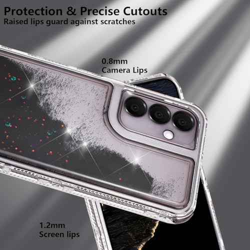 Designed for Galaxy A16 5G Phone Case with Liquid Glitter, 3-in-1 Military-Grade Protection & Sparkling Quicksand Design, Clear Anti-Yellowing Bling Samsung A16 5G Phone Case for Women 6.5” - image 7