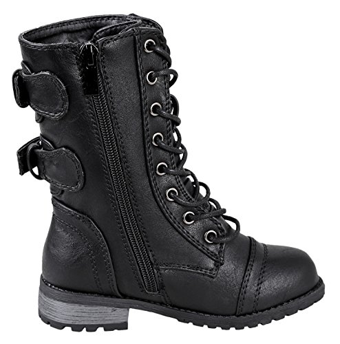 Forever Link Girls Mango 61K Lace Up Boots | Combat Boots for Girls | Zipper Boots | Toddler Girl Shoes | Little Girl Shoes2