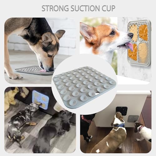 Leckmatte für Hunde, Futtermatte für Butter & Joghurt, Hundespielzeug für Baden, Training & Fellpflege (1er-Pack Schwarz, 20X20 cm)