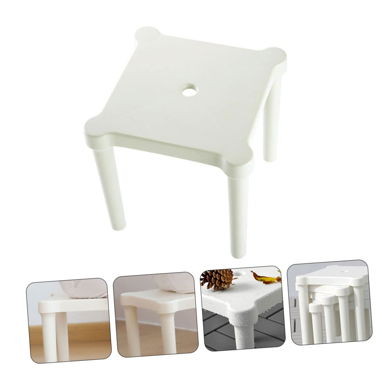 BUTIFULSIC Design Stool Portable Small Chair Thick Plastic Seat Easy to Carry Store