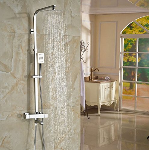Ensemble de douche mitigeur thermostatique en laiton chromé Gowe pour une salle de bain de luxe