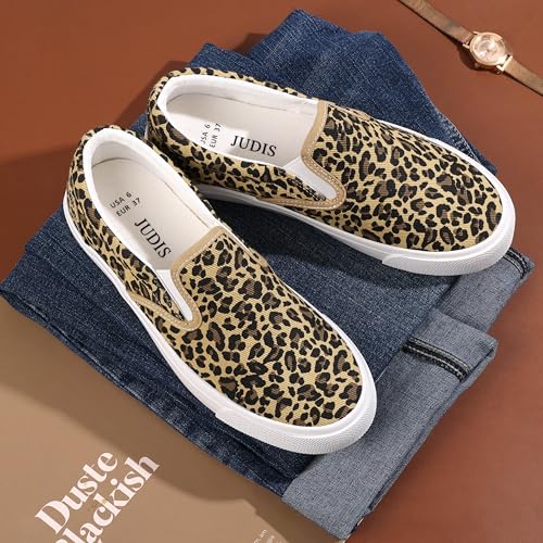 Image of JUDIS Women's Slip on Canvas Shoes Classic Sneakers Loafers Shoes Casual Fashion Shoes