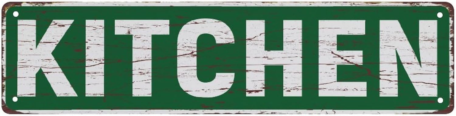 peiyeety Vintage Metal Tin Sign Kitchen Vintage Sign, Retro Wall Decor for Home, Bar, Garage, Cafe, Man Cave, Kitchen, Home Decor, Rustic Wall Art for Indoor and Outdoor Decoration, 4x16 Inch