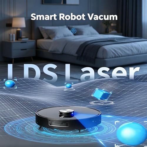Image of V8 Pro Robot Vacuum - LiDAR Navigation, App & Voice Control, 6000Pa Suction, 220 Min Runtime, Self-Charging, HEPA Filtration, Smart Cleaning for Home