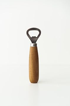 Ahşap Saplı Şişe Açacağı, Akasya Ağacı ve Paslanmaz Çelik, 15x3 cm, Ergonomik Tasarım, Bira ve İçecek Şişeleri için