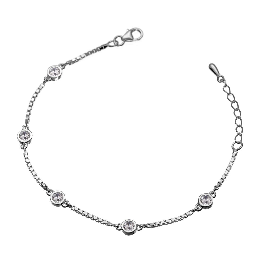 Clara Made With Swiss Zirconia 925 Sterling Silver Grazia Solitaire Bracelet Gift For Women and Girls (B083LZN5XW) Amazon Price History, Amazon Price Tracker